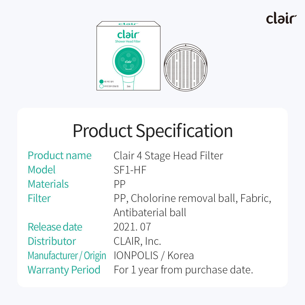 Clair 4-Stage Head Shower Filter