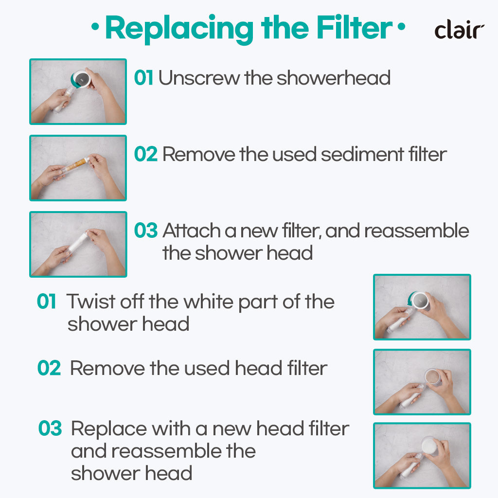 Clair shower filter set